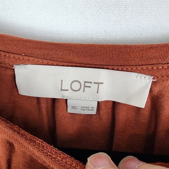 LOFT Crochet Puff Sleeve Top XS - Picture 3 of 4